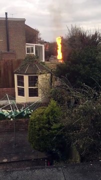 Footage shows large flames from Sunderland garden fire
