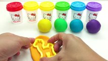Learn Colors Hello Kitty Dough with Ariel Fruit Ice Ceam Pony Molds and Surprise Toys Shopkins Cars