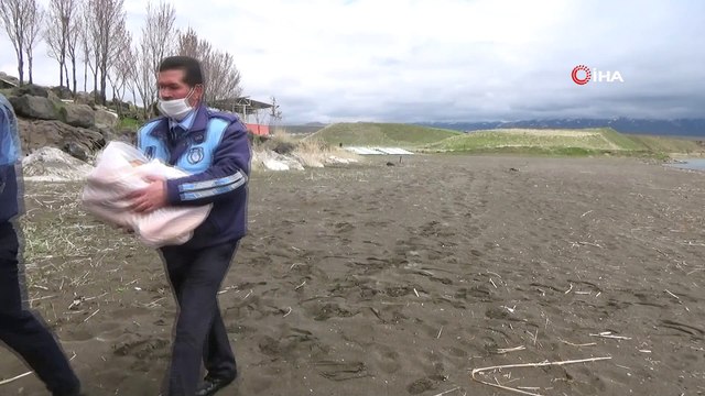 Erciş’te yem bulmakta zorlanan hayvanlar için doğaya yiyecek bırakıldı