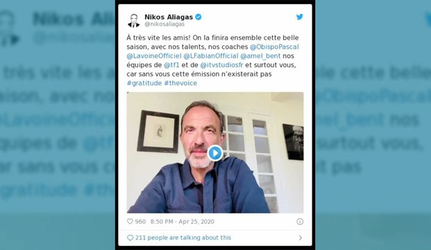 The Voice sur TF1, c’est terminé pour le moment annonce Nikos Aliagas