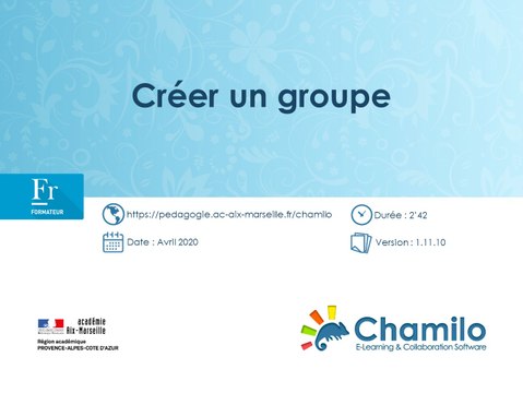 Chamilo - Créer un groupe
