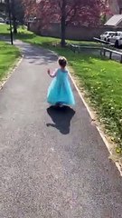 Four-year-old Grace Melling running her final 1k challenge