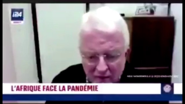 Protestation de Kinshasa, contre les propos injurieux tenus sur la chaîne de télévision I24 News, par Christian Malard. Ce dernier a qualifié Félix Tshisekedi d'un President escroc qui a aussi succédé un autre escroc .
