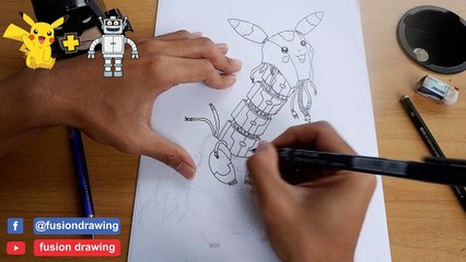 Drawing pokémon | PIKACHU fusion with ROBOT