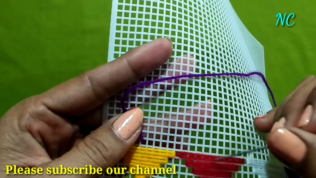 Plastic canvas design DIY ।  Doormat