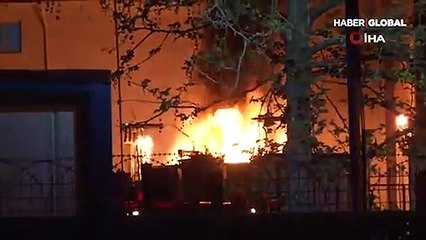 Trafo merkezi alev alev yandı