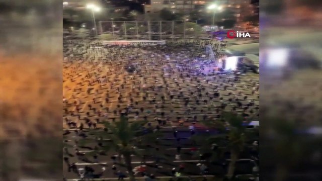- İsrail Başbakanı Netanyahu'ya sosyal mesafeli protesto- Yaklaşık 2 bin kişi Tel Aviv'de sokağa döküldü