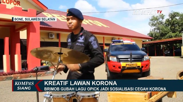 Aksi Keren Grup Perkusi Brimob Imbau Cegah Corona Dengan Ubah Lirik Lagu Opick