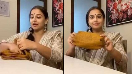 Lockdown : Vidya Balan Shows How To Make A Mask Using Blouse Piece