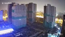 Spectacular video shows four skyscrapers demolished simultaneously in Shanghai