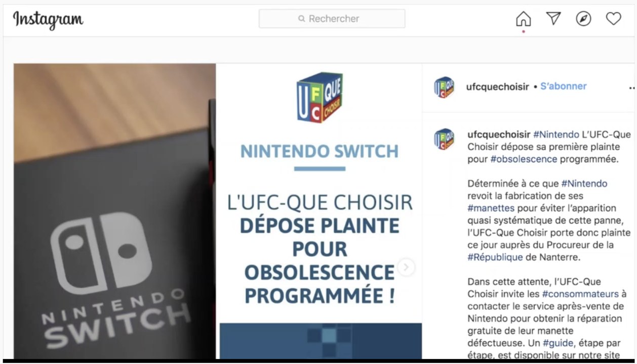 Nintendo Switch : UFC-Que choisir porte plainte pour obsolescence programmée des joystick