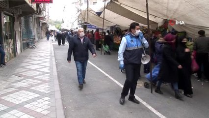 Bağcılar'da pazarlarda korona virüse karşı tek-çift uygulaması