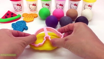 Download Video: Learn Colors Hello Kitty Dough with Minions Fruit Ice Cream molds and Surprise Toys L.O.L