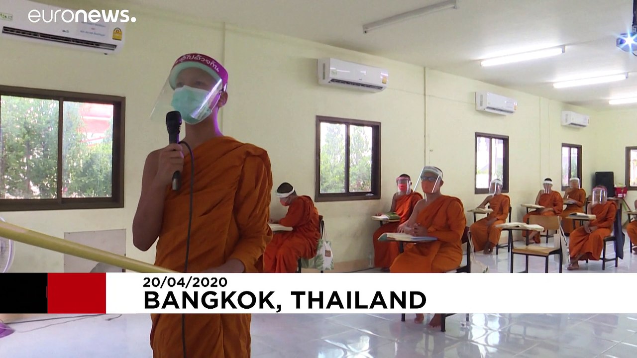 Corona in Thailand: Mönchsschüler lernen jetzt mit Mundschutz