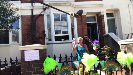 Breast cancer survivor runs equivalent of Brighton Marathon in her own front yard