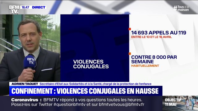 Violences conjugales: Adrien Taquet annonce une tendance à la hausse des appels au 119