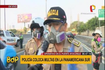 Policías realizan operativo en el Puente Atocongo