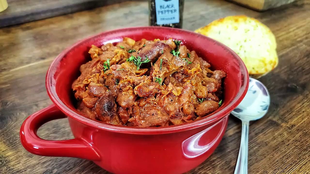 Braised Beans and Ham Hocks - Crockpot Recipes - Slow Cooker Recipes