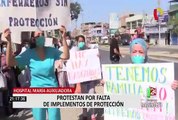 Enfermeros protestan por falta de implementos de protección en el hospital María Auxiliadora
