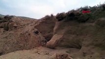 Bozcaada'da 1500 yıllık kiremit mezar ortaya çıktı