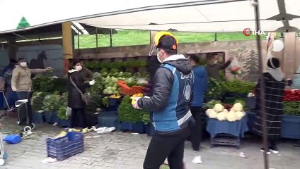 Ramazan öncesi semt pazarında korona virüs tedbirleri