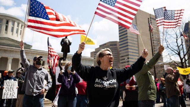 Protests in Washington, Colorado against US coronavirus curbs