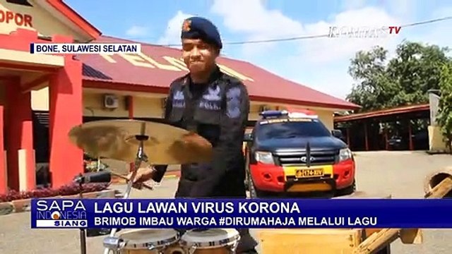 Unik! Cara Satuan Brimob Imbau Warga di Rumah Aja Lewat Lagu