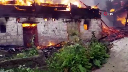 Rize’de ev ve serender yangını