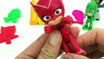 Learn Colors with Play Doh PJ Masks Molds Catboy Owlette Gekko Romeo Night Ninja Surprise Toys