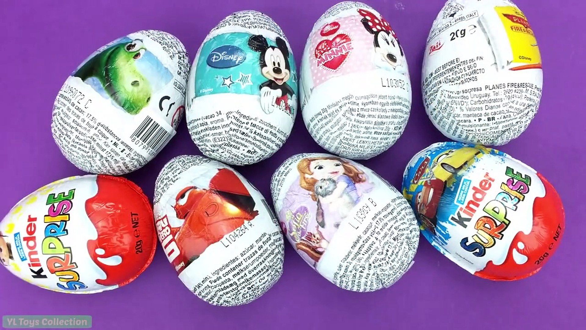 Super Surprise Eggs Minions Big Hero 6 Disney Cars Sofia the First The Good Dinosaur