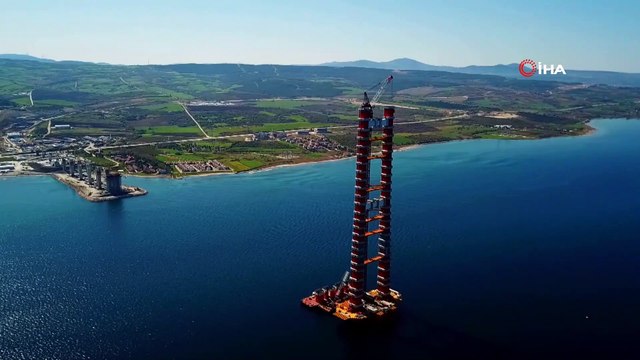 Çanakkale Boğaz Köprüsü’nün ayakları 250 metreye ulaştı