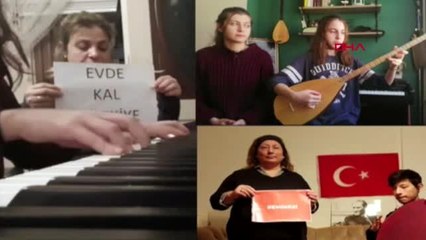 SAMSUN 23 Nisan için evlerinde İstiklal Marşı'nı çalıp klip hazırladılar