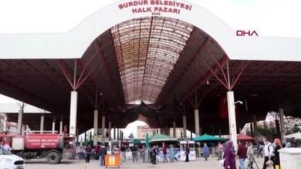 BURDUR Pazarda mesafeli alışveriş