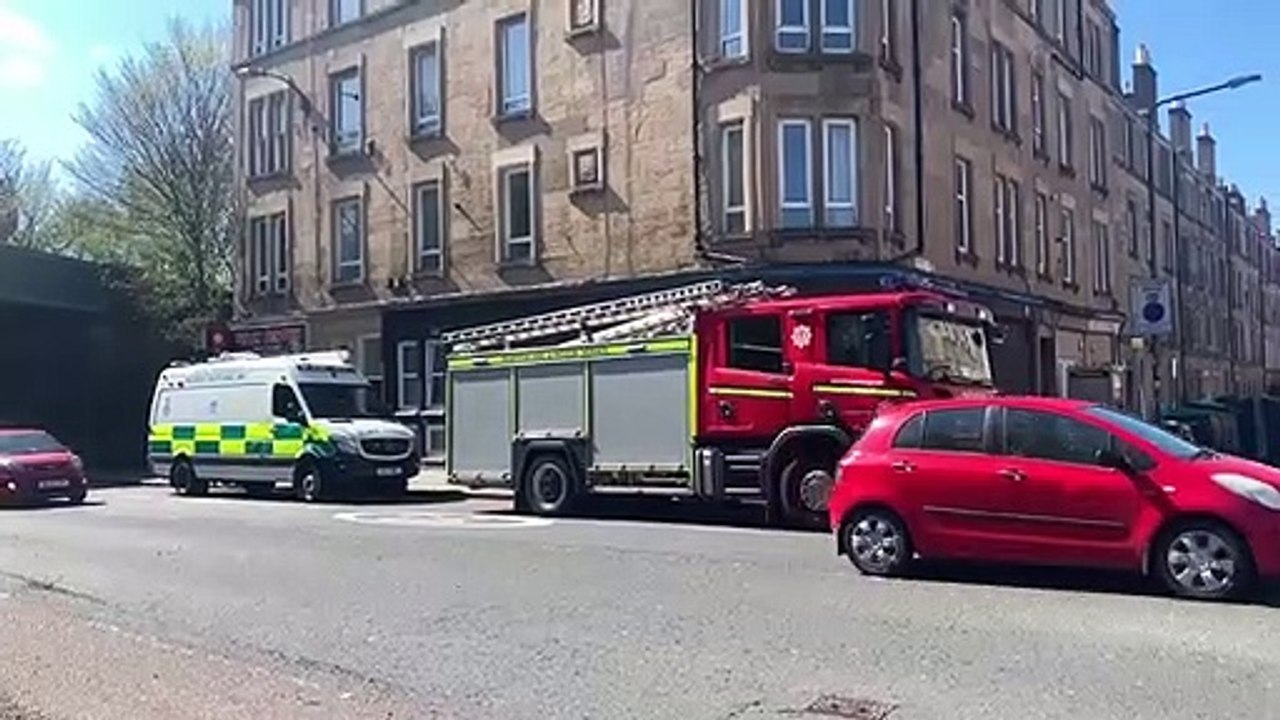 Watch as emergency services battle Edinburgh flat fire