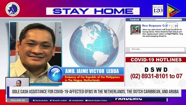 DOLE cash assistance for Covid-19-affected OFWs in the Netherlands, the Dutch Caribbean, and Aruba