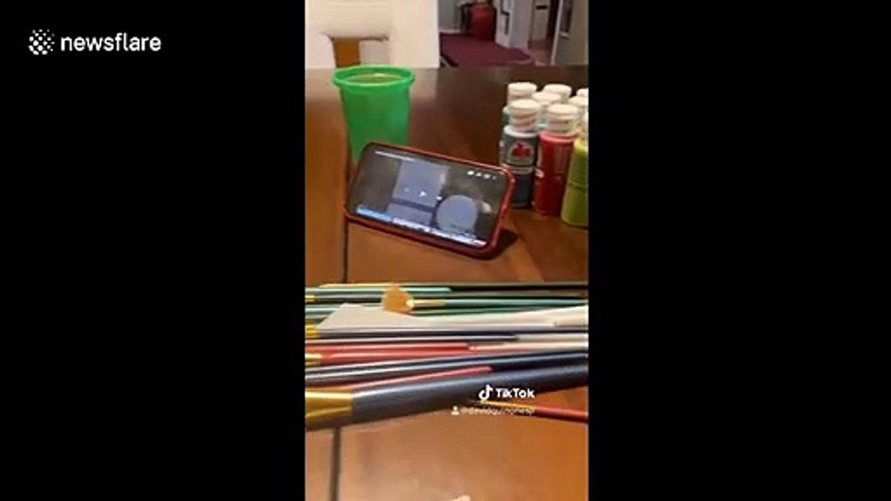 US couple set up quarantine 'paint and sip' date night