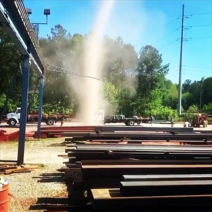 Large Dust Devil in Steel Yard