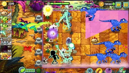 Papapum Primitivo Revientan a Los Zombies - Plantas VS Zombies2 -Pantano del Jurasico dia 23-24-