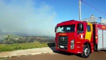 Incêndio em vegetação gera cortina de fumaça no Bairro Cascavel Velho