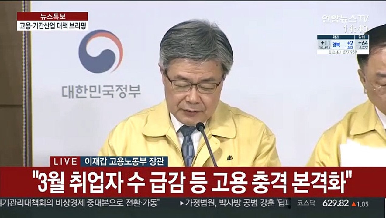 [현장연결] 5차 비상경제회의 고용·기간산업 대책 브리핑