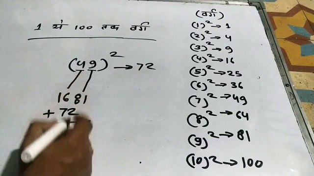 SQUARE NIKALNE KI BEST TRICK, दो अंको की संख्या का वर्ग निकालने की ट्रिक. सिर्फ 5 सेकंड में ANSWER..