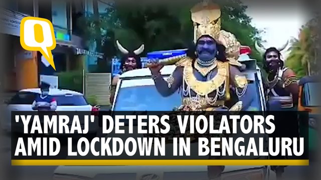 'Yamraj' on the Streets of Bengaluru to Deter Citizens From Coming Out of Their Houses