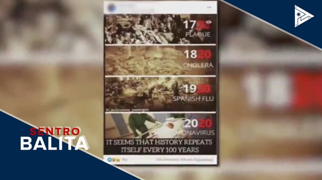 Post ukol sa pagkakaroon ng pandemic kada 100 years, hindi totoo ayon sa isang eksperto; paglabas at pagkalat ng isang sakit, hindi umano ganun kadaling malaman