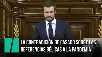 La contradicción de Casado sobre hacer referencias bélicas con la pandemia