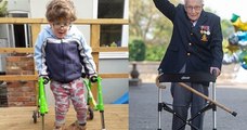 Inspiré par Captain Tom, cet enfant atteint du spina bifida réussit à collecter plus de 100 000 euros en marchant 10 mètres