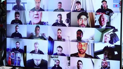 CUMHURBAŞKANI ERDOĞAN MİLLİ TAKIM OYUNCULARIYLA TELEKONFERANSLA GÖRÜNTÜ