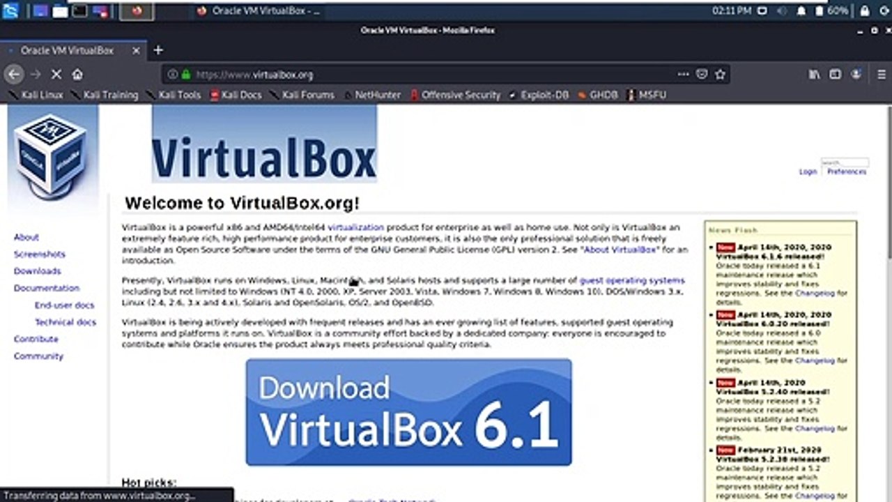 Install VirtualBox in Kali Linux