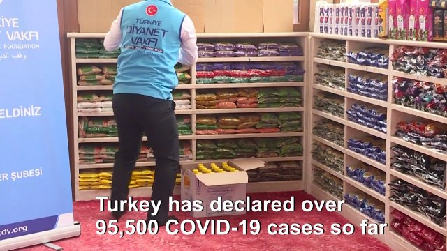 Turkish mosque turned into temporary 'supermarket' for vulnerable