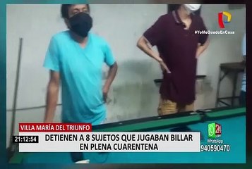 VMT: detienen a un grupo de personas que desacataron cuarentena para jugar billar