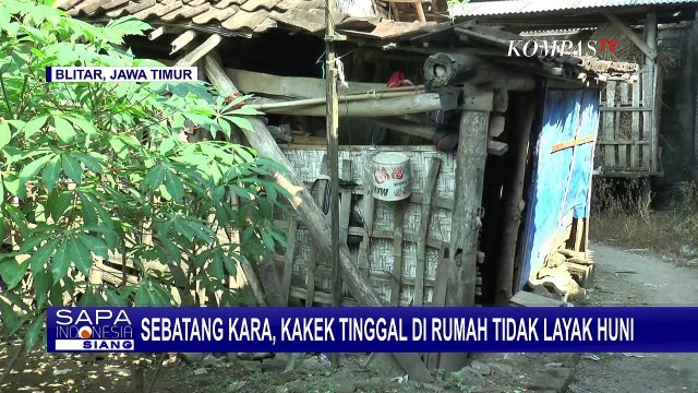 Sebatang Kara, Kakek ini Tinggal di Rumah Tidak Layak Huni